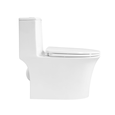 White One Piece Elongated Toilet With Seat 1.28 Gpf 5L