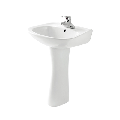 Bathroom Ceramic Freestanding Pedestal Basin , Round Small Corner Pedestal Sink