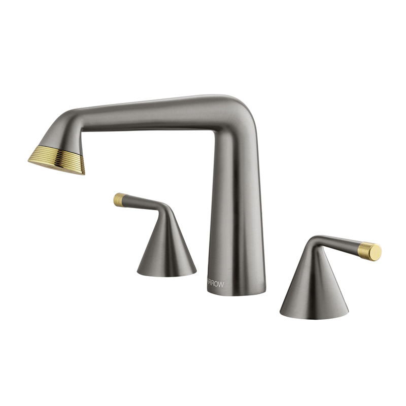 Two Handle Widespread Bathroom Sink Faucets Grey G1/2 Thread Size